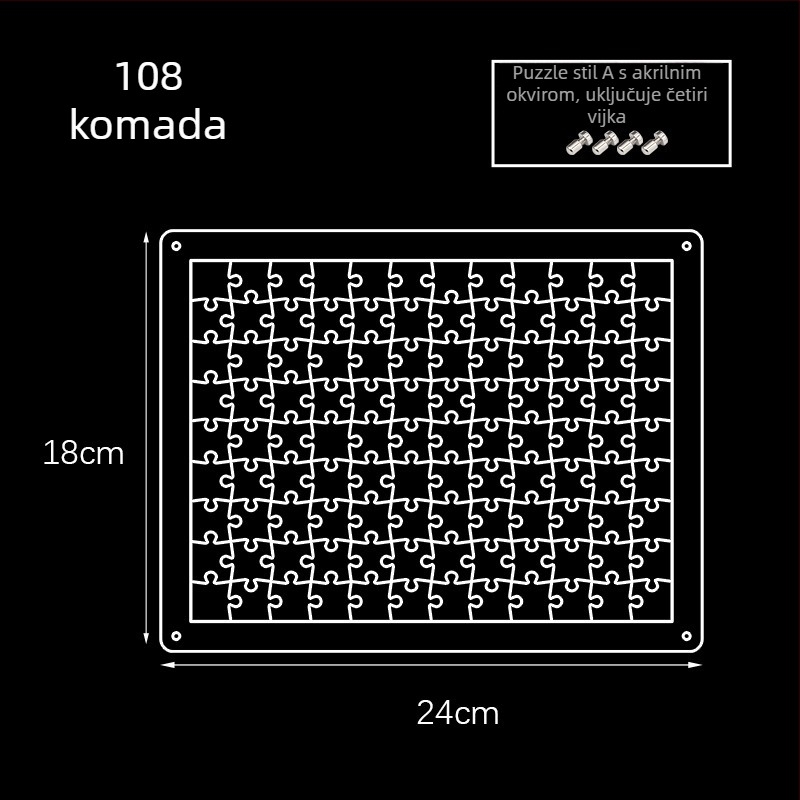 Prozirna akrilna 3D slagalica, 49 komada, za DIY sastavljanje