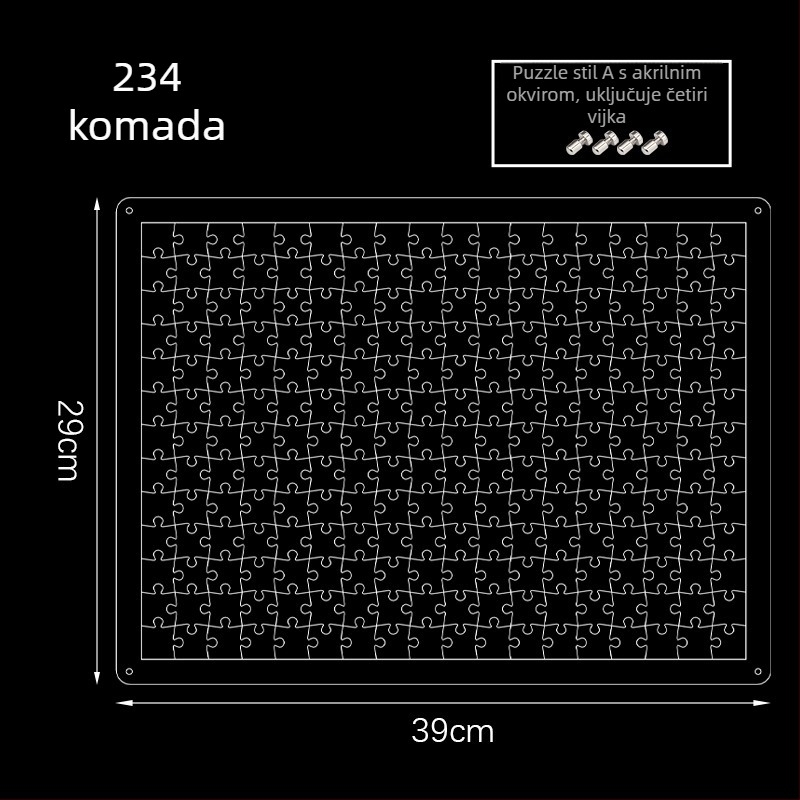 Prozirna akrilna 3D slagalica, 49 komada, za DIY sastavljanje