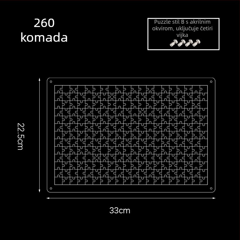 Prozirna akrilna 3D slagalica, 49 komada, za DIY sastavljanje