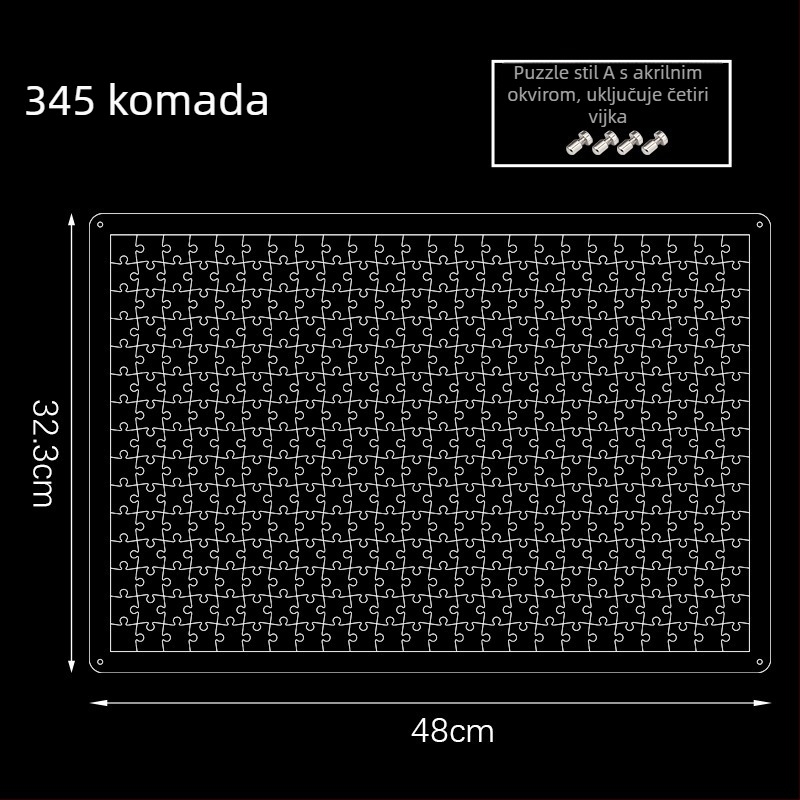 Prozirna akrilna 3D slagalica, 49 komada, za DIY sastavljanje