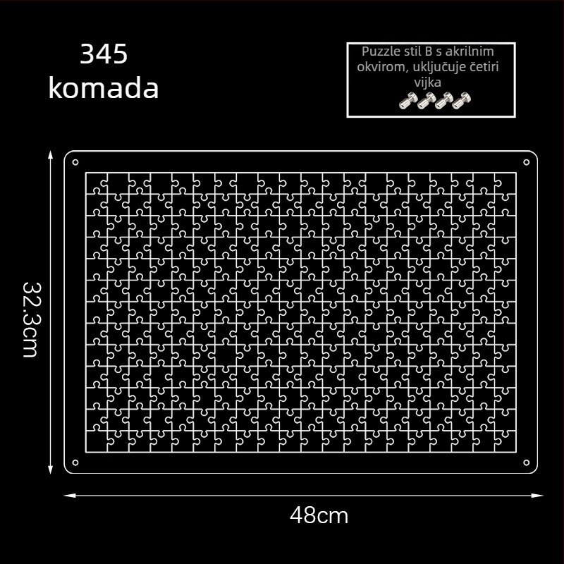 Prozirna akrilna 3D slagalica, 49 komada, za DIY sastavljanje
