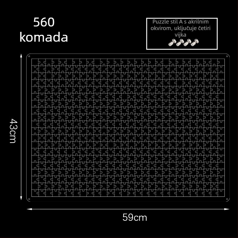 Prozirna akrilna 3D slagalica, 49 komada, za DIY sastavljanje
