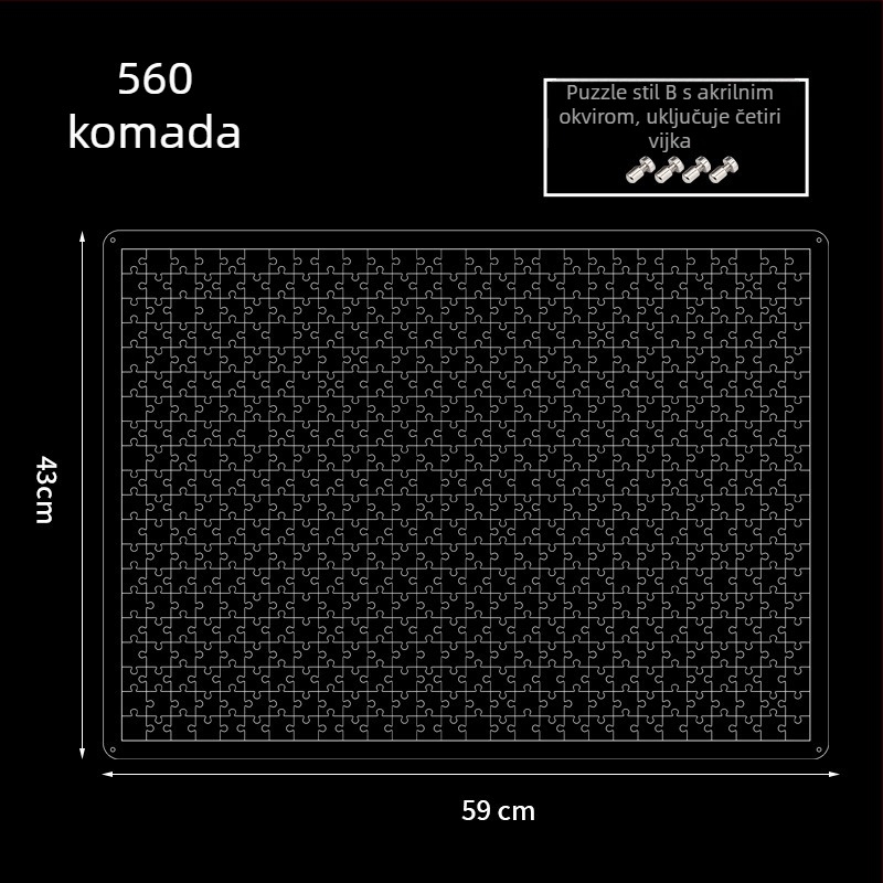 Prozirna akrilna 3D slagalica, 49 komada, za DIY sastavljanje