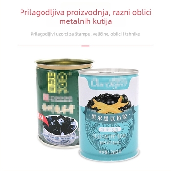 Tinplate posuda za hranu, okrugla, offset tisak, kapacitet 500, prehrambena kvaliteta