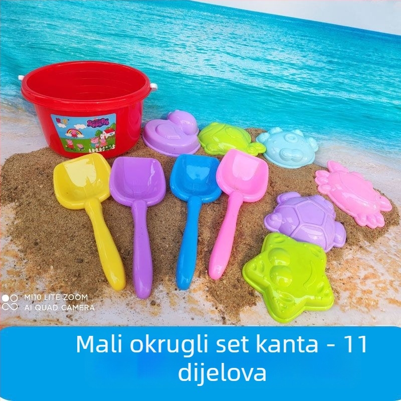 Dječji set igračaka za plažu s vedrom za pijesak s temom sladoleda – plast, pakiranje u boji kutiji, 3C certificiranje 2023152202047939