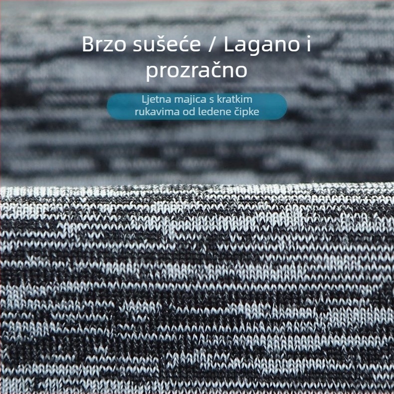 Muška trenirka majica bez rukava — Milk Silk tkanina, prugasti uzorak, labav kroj, prozračna, ljeto
