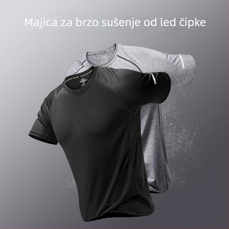Muška trenirka majica bez rukava — Milk Silk tkanina, prugasti uzorak, labav kroj, prozračna, ljeto