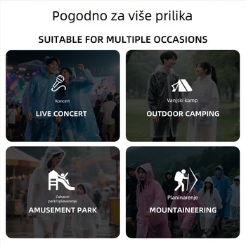 Jednokratna kapuljača kišu u obliku kugle, PE tkanina, PE ljepilo vodootporan sloj, za odrasle