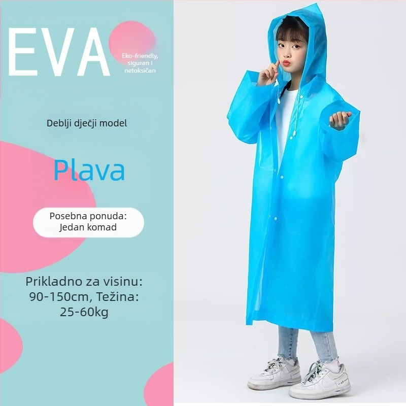 EVA kišno pončo za planinarenje, jednoslojno, ponovno se koristi, debljina tkanine 18