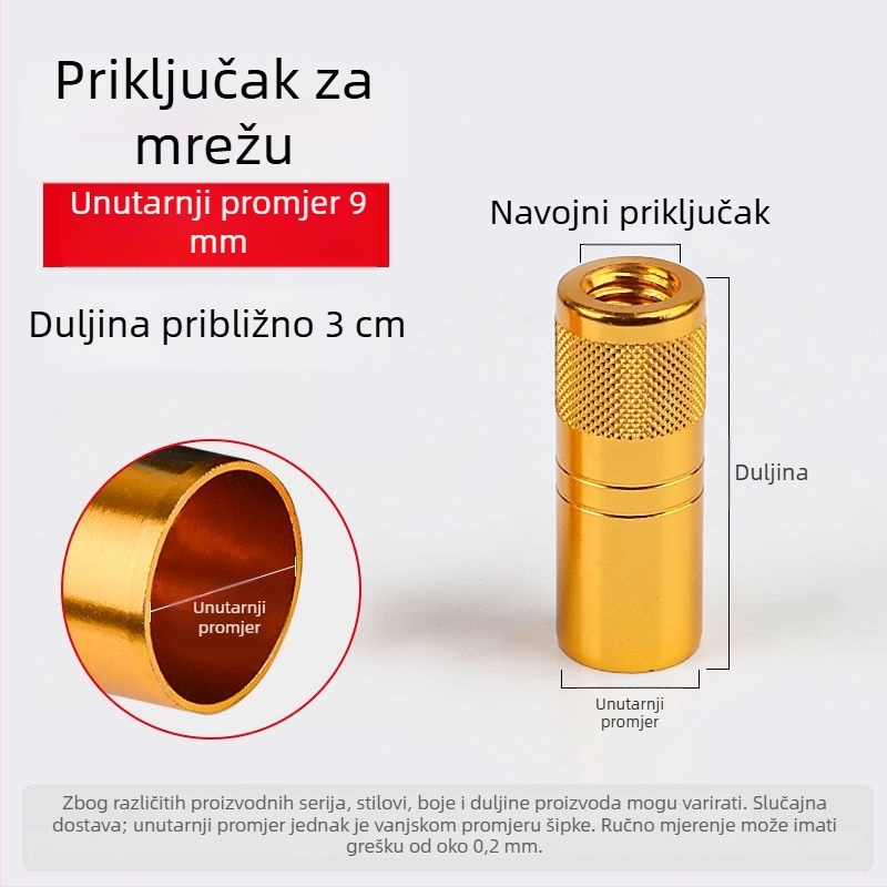 8 mm adapter za štap za pecanje – DIY vijčani konektor za vlastoručno izrađenu mrežu za pecanje