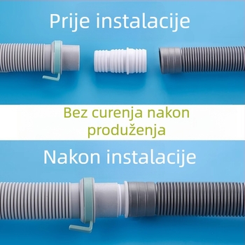 Proširena odvodna cijev za perilicu rublja s univerzalnim spojem, plastična