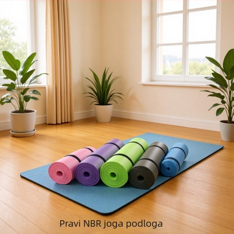 Joga podložak od ekološki prihvatljivog NBR-a, protuklizna površina, debljina 10/15/20 mm, veličina 183×61 cm