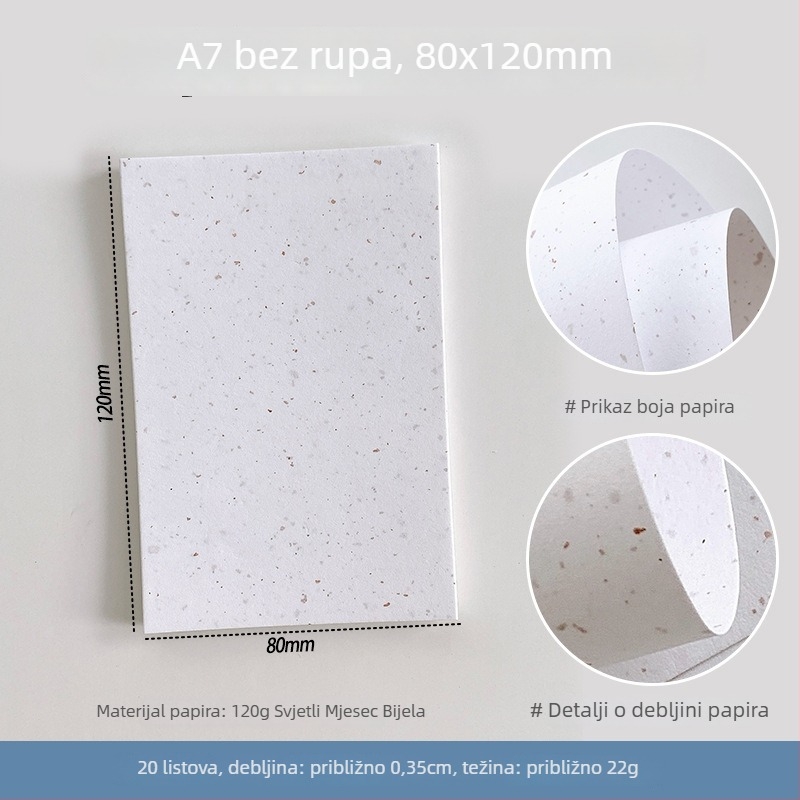 Set unutarnjih stranica za bilježnicu s labavim listovima — specijalni papir, zamjena jezgre, DIY bilješke