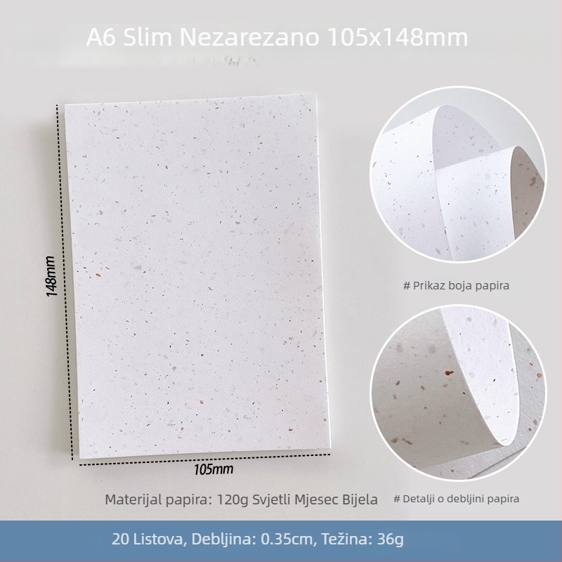 Set unutarnjih stranica za bilježnicu s labavim listovima — specijalni papir, zamjena jezgre, DIY bilješke