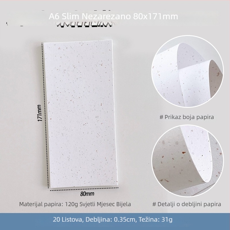 Set unutarnjih stranica za bilježnicu s labavim listovima — specijalni papir, zamjena jezgre, DIY bilješke