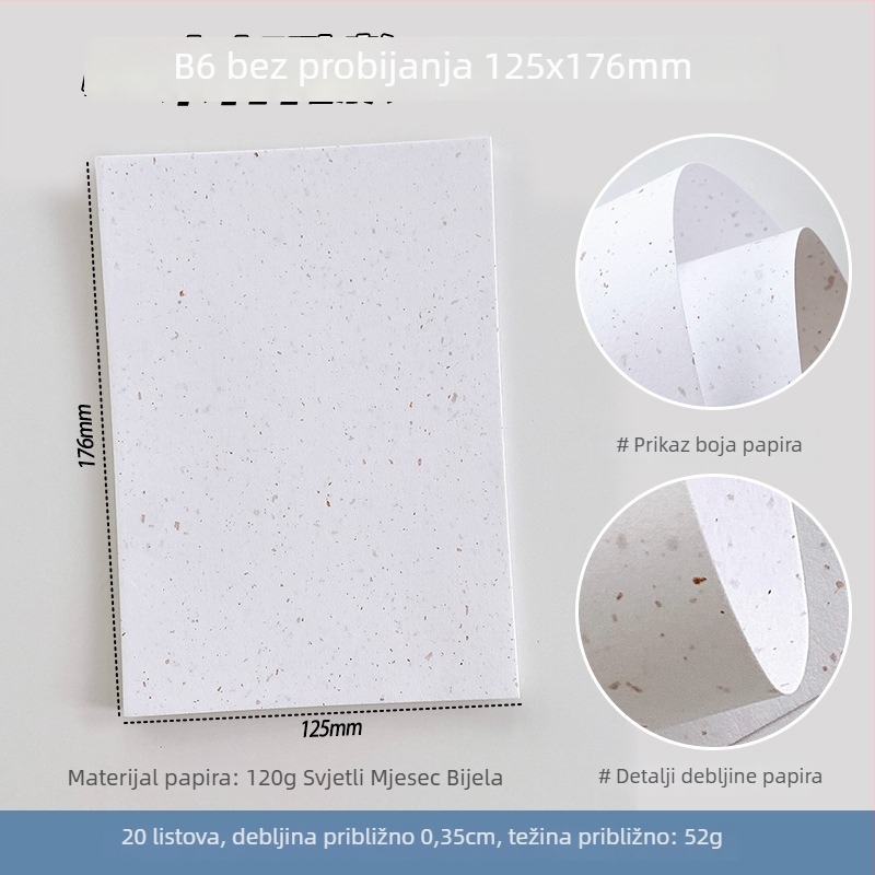 Set unutarnjih stranica za bilježnicu s labavim listovima — specijalni papir, zamjena jezgre, DIY bilješke