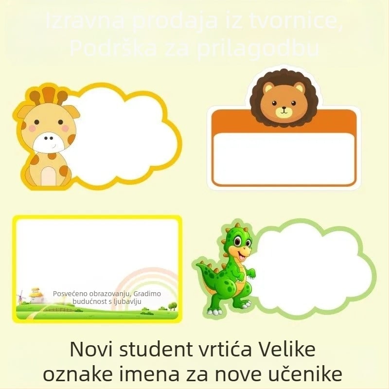 Naljepnice za ime za vrtić – prilagodljive, vodootporne, otporne na kidanje PVC naljepnice za imena