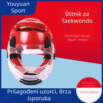 Boxerska kaciga s pjenom od pamuka, vertikalni dizajn, 0.35 kg, namijenjena borilačkim vještinama, samoobrani i zaštitnoj sportnoj opremi