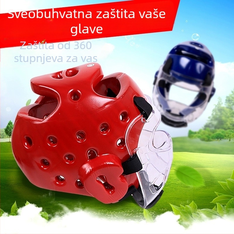 Boxerska kaciga s pjenom od pamuka, vertikalni dizajn, 0.35 kg, namijenjena borilačkim vještinama, samoobrani i zaštitnoj sportnoj opremi