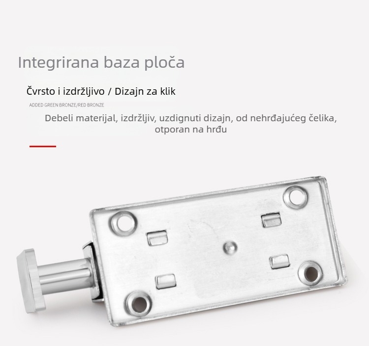 Nehrđajuća čelična automatska brava s oprugom za vrata i prozore (model 005; materijal: nehrđajući čelik; površina: otisak; stil: moderni minimalistički)