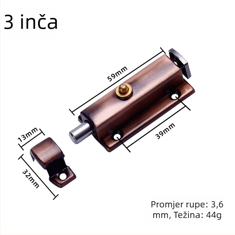 Nehrđajuća čelična automatska brava s oprugom za vrata i prozore (model 005; materijal: nehrđajući čelik; površina: otisak; stil: moderni minimalistički)