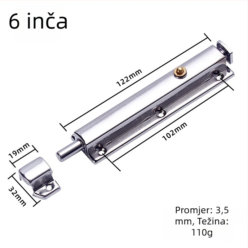 Nehrđajuća čelična automatska brava s oprugom za vrata i prozore (model 005; materijal: nehrđajući čelik; površina: otisak; stil: moderni minimalistički)
