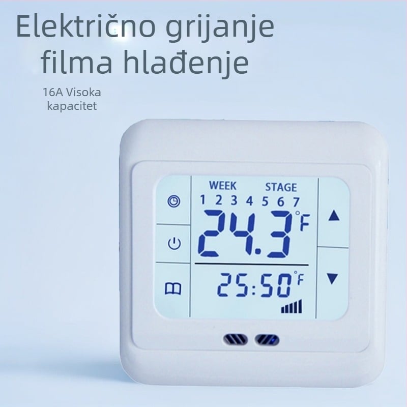 Leafy električni termostat za grijanje poda, ugrađena instalacija, 220V, mjerenje temperature