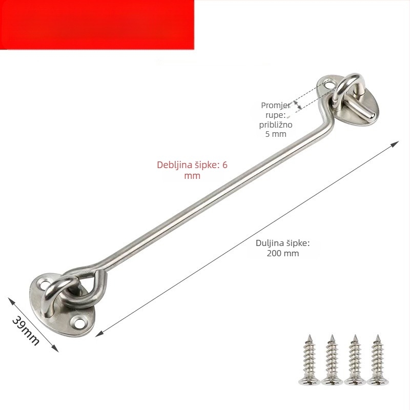 A-oblik prozorske brave, nehrđajući čelik, elektroplatirani završetak, model 009