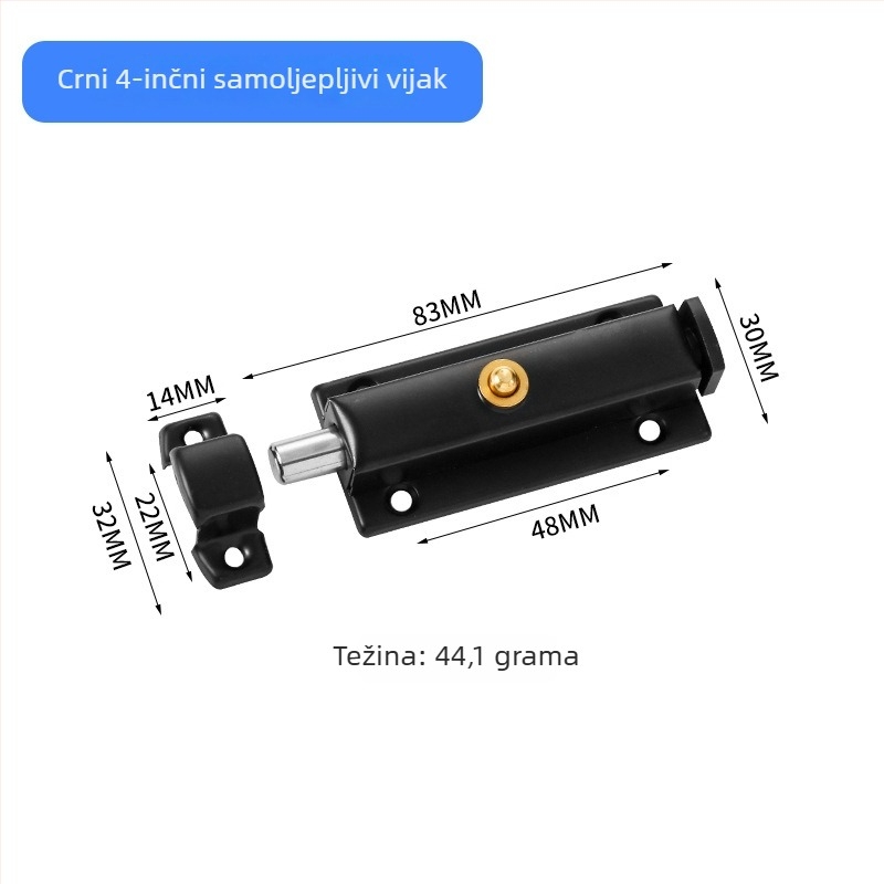 Automatski opružni zasun od nehrđajućeg čelika za kupaonica vrata, tip A zasun, brušeni završni sloj