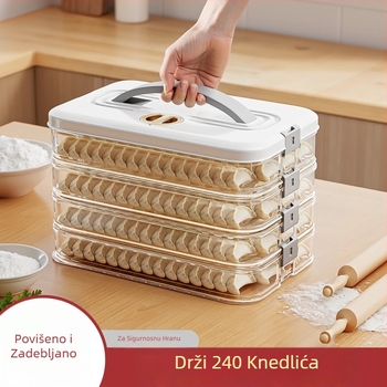 Kutija za knedle za zamrzavanje – podignuta i zdebla, plastična, jednostavan dizajn, bez marke