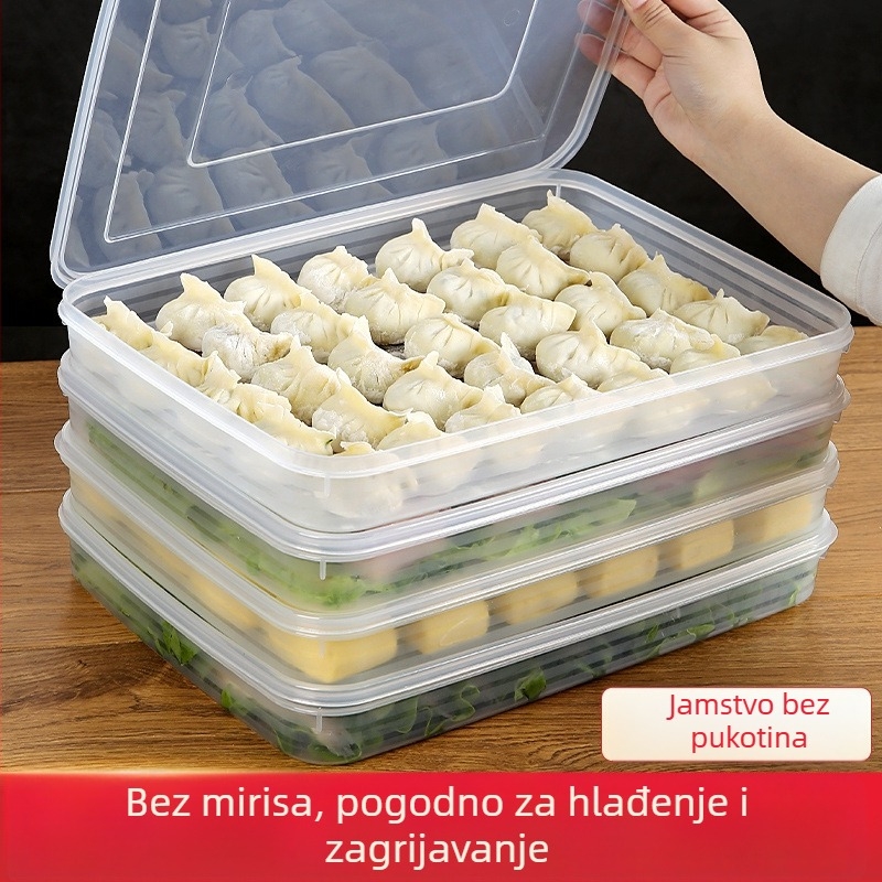 Kutija za pohranu knedli – Višeslojna, PP materijal, pogodna za mikrovalnu i zamrzivač