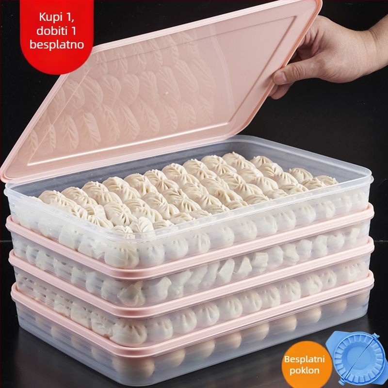 Kutija za pohranu knedli – Višeslojna, PP materijal, pogodna za mikrovalnu i zamrzivač