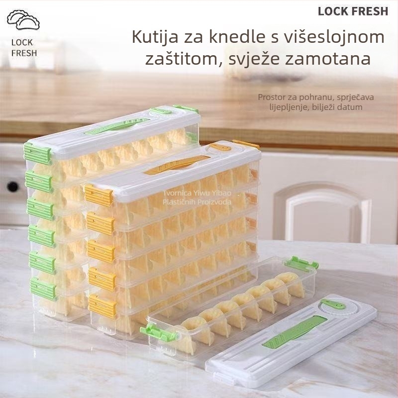 Kutija za zamrzavanje knedli za bočne vrata hladnjaka, plastična, jednostavan stil, ovlaštena privatna marka
