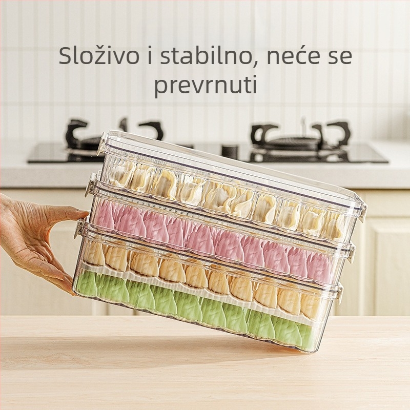 Kutija za zamrzavanje dumplinga, plastični materijal za hranu, očuvanje svježine, jednostavan dizajn