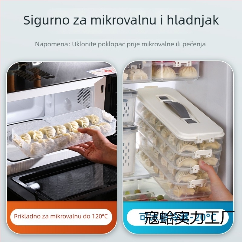 Plastična kutija za zamrzavanje za knedle i povrće — zamrzivački pladanj, crtani stil