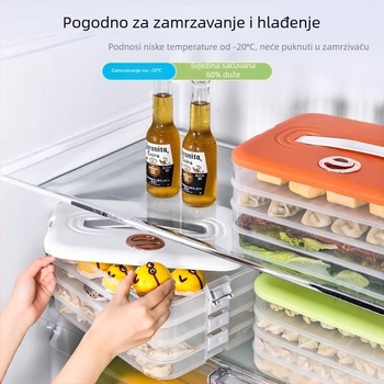 Višeslojna plastična kutija za pohranu hrane u zamrzivaču, zatvorenog, za brzo zamrzavanje, za knedle