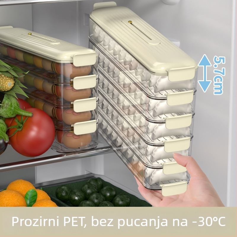 Kutija za skladištenje knedli za hladnjak i zamrzivač — prehrambena kvaliteta
