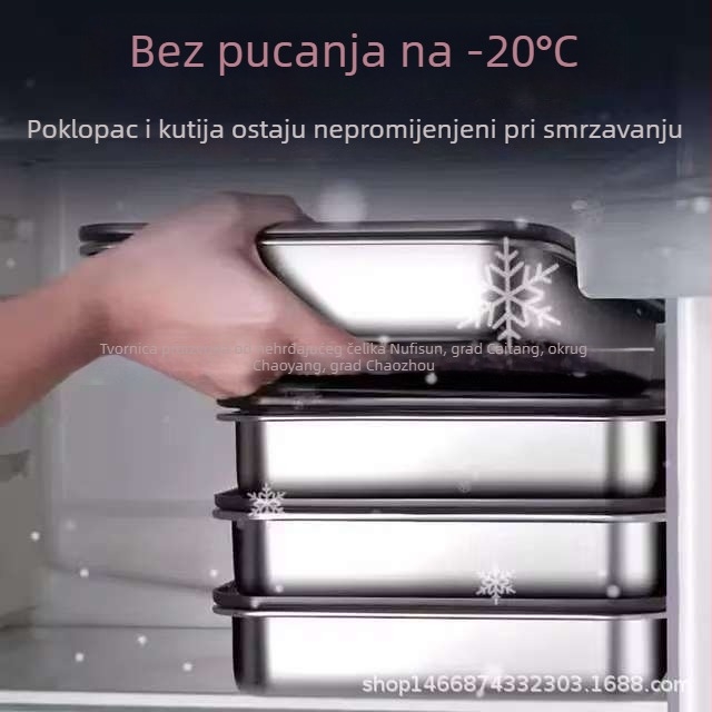 Kutija za dumplings od nehrđajućeg čelika – prehrambena kvaliteta, pogodna za zamrzivač i hladnjak, lagani luksuzni dizajn