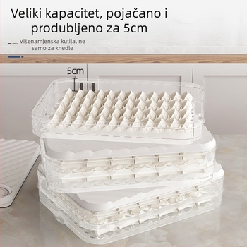 Kutija za pohranu dumplinga i wontona, plastika sigurna za hranu, pogodna za hladnjak i zamrzivač, zatvoreni pretinci, model JZH