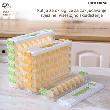 Kućna kutija za knedle, prehrambena kvaliteta, usko brtvilo, posuda za zamrzavanje knedli, kuhinjski organizator hladnjaka