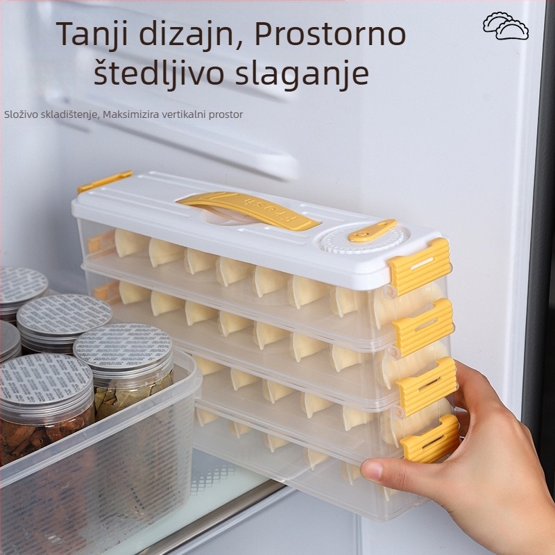 Kućna kutija za knedle, prehrambena kvaliteta, usko brtvilo, posuda za zamrzavanje knedli, kuhinjski organizator hladnjaka