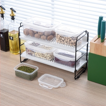 Plastična kutija za čuvanje hrane za hladnjak — kvadratnog oblika, PP + silikagel, pogodna za mikrovalnu pećnicu, kapacitet 301–500 ml ili 501–800 ml