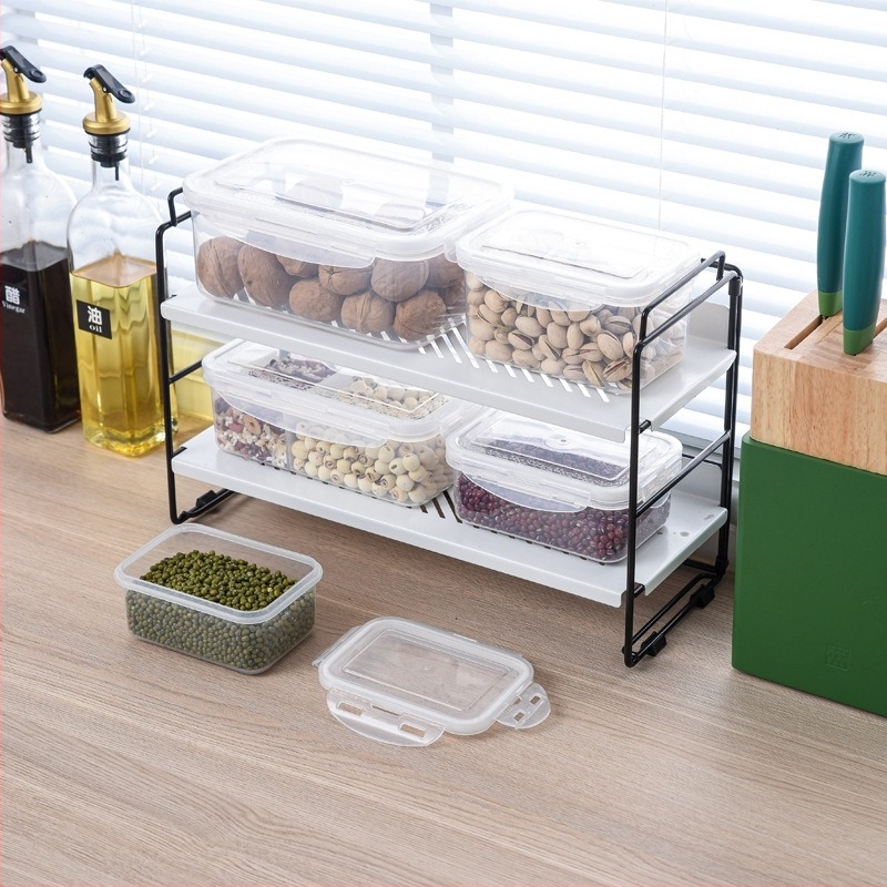 Plastična kutija za čuvanje hrane za hladnjak — kvadratnog oblika, PP + silikagel, pogodna za mikrovalnu pećnicu, kapacitet 301–500 ml ili 501–800 ml