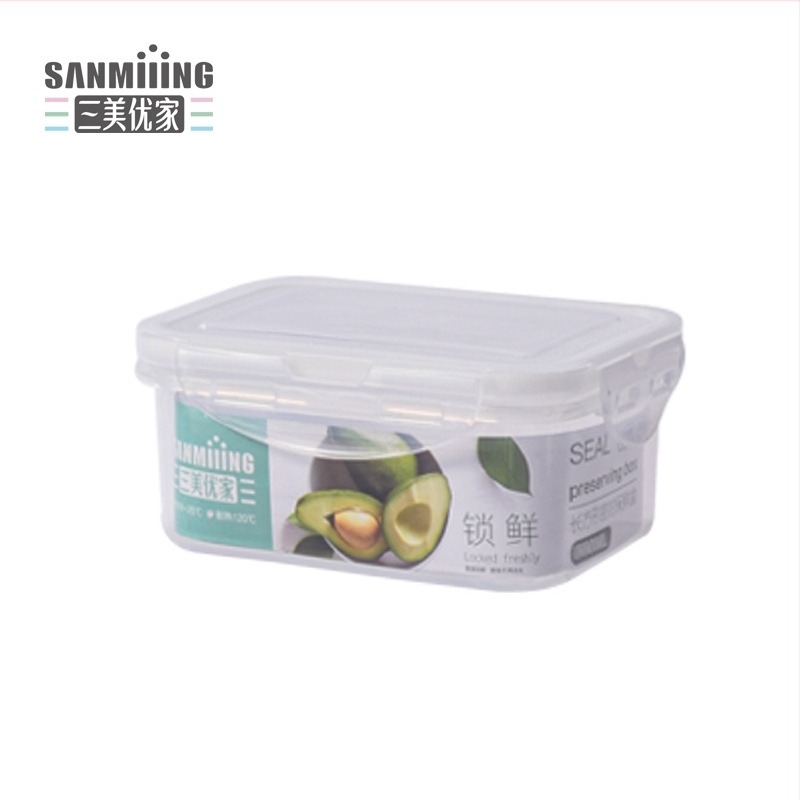 Plastična kutija za čuvanje hrane za hladnjak — kvadratnog oblika, PP + silikagel, pogodna za mikrovalnu pećnicu, kapacitet 301–500 ml ili 501–800 ml