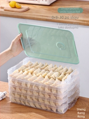 Kutija za knedle od prehrambene plastike, nordijskog stila, za kućnu upotrebu, za zamrzavanje i skladištenje u zamrzivaču.