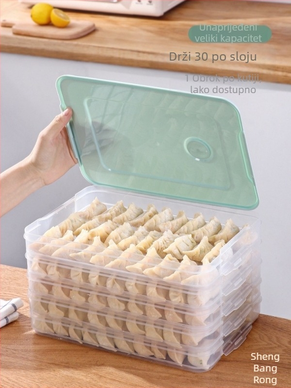 Kutija za knedle od prehrambene plastike, nordijskog stila, za kućnu upotrebu, za zamrzavanje i skladištenje u zamrzivaču.