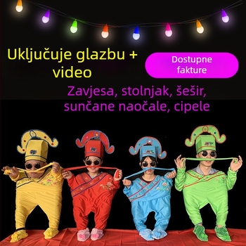 Cjelokupni set plesnih rekvizita za četvero talentiranih plesača uz kostime za scensko izvedbo, idealno za novogodišnji nastup.