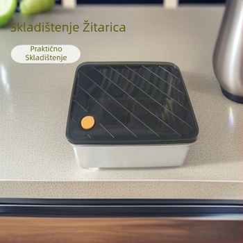 Kutija za ručak od nehrđajućeg čelika – četvrtasti kineski stil, velik kapacitet, pogodna za kampiranje i skladištenje hrane