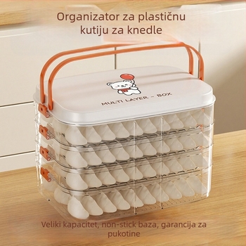 Kutija za skladištenje knedli i wontona u hladnjaku — plastika hrane, jednostavan stil, pladanj za brzo zamrzavanje