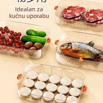 Kutija za skladištenje knedli i wontona u hladnjaku — plastika hrane, jednostavan stil, pladanj za brzo zamrzavanje
